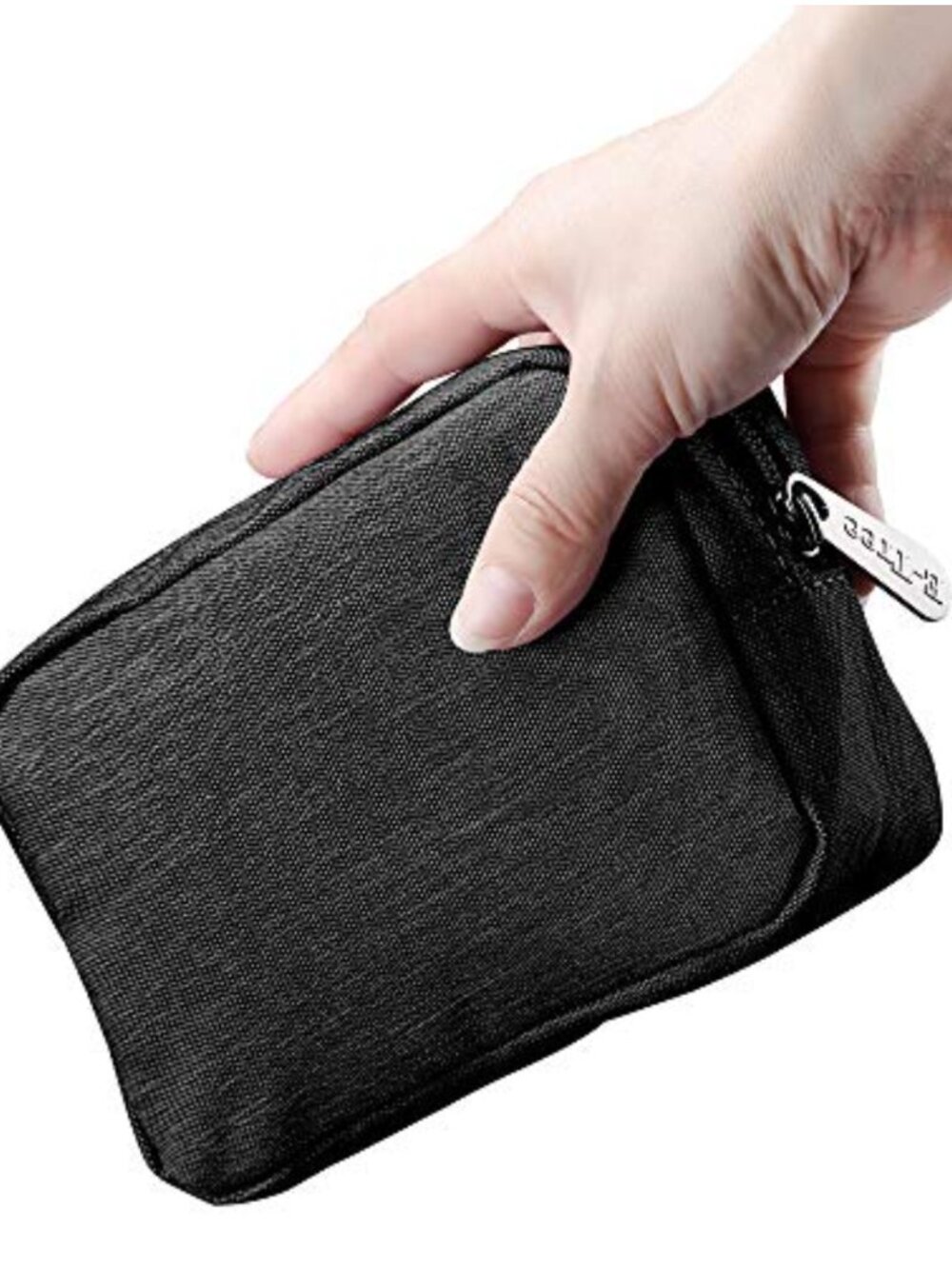 Canvas Zippered Small Bag Mini Travel Makeup Carrying Case Electronics Organizer
